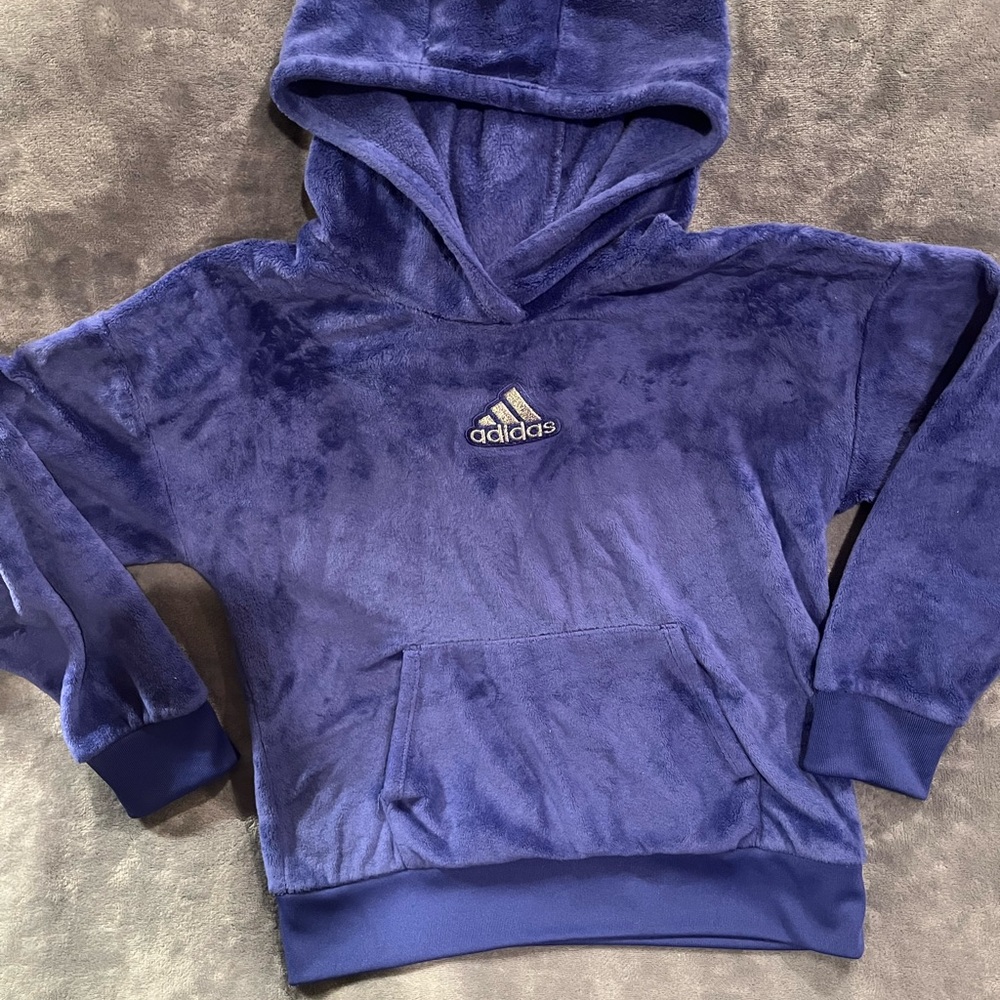 Adidas Kids Royal Purple Velour Hoodie